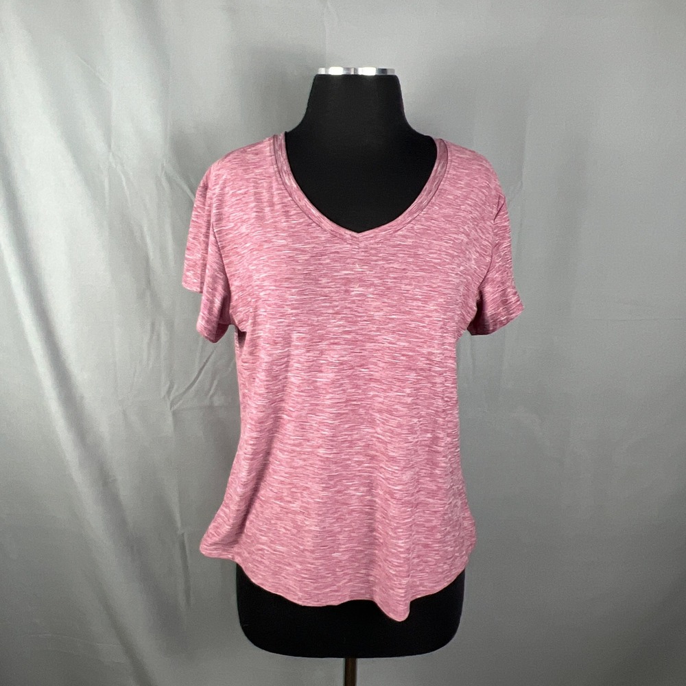 Ebb & Flow Active Top Womens Large Mauve Pink Space Dye Stretch Gym Training
